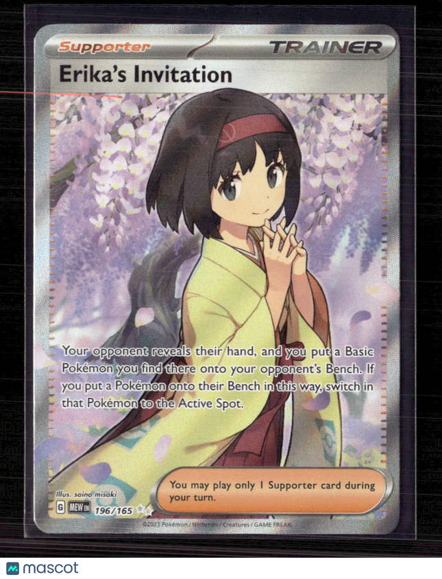 Pokemon 2023 Scarlet & Violet 151 Erika's Invitation FA SAR #196/165