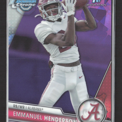 2023 Bowman Chrome University Emmanuel Henderson #38 Purple Sapphire 02/10 1st