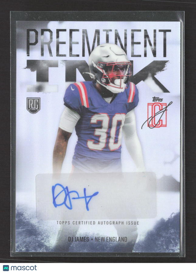 2025 Topps Signature Class Football Preeminent Ink DJ James #PI-DJJ RC Auto