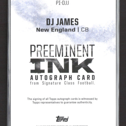 2025 Topps Signature Class Football Preeminent Ink DJ James #PI-DJJ RC Auto