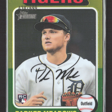 2024 Topps Heritage Parker Meadows #370 RC /699