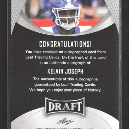 2021 Leaf Draft Kelvin Joseph #BA-KJ1 RC Auto
