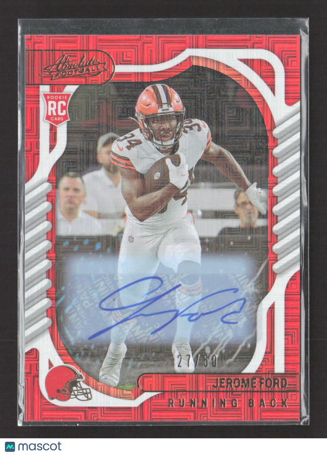 2022 Panini Absolute Football Jerome Ford #171 Red 27/50 RC Auto