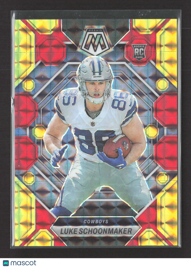 2023 Panini Mosaic Prizm Luke Schoonmaker #344 Red Yellow /80