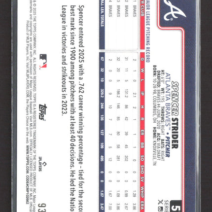 2025 Topps Series Two Spencer Strider #579 Hot Dog