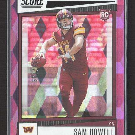2022 Panini Score Football Sam Howell #304 Pink 118/299 RC