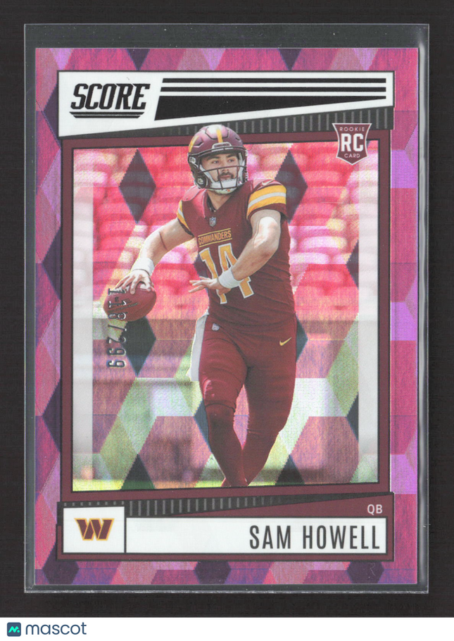 2022 Panini Score Football Sam Howell #304 Pink 118/299 RC