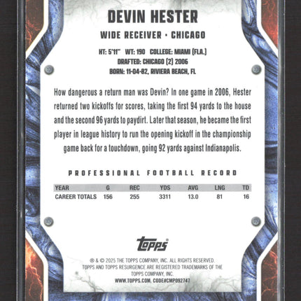 2025 Topps Resurgence Devin Hester #13 02/99