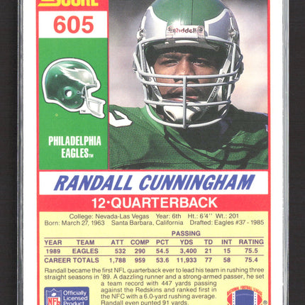 1990 Score Randall Cunningham #605