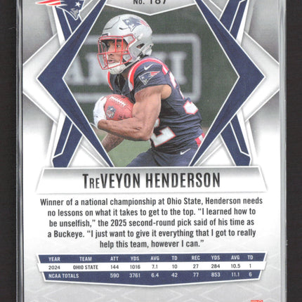2025 Panini Phoenix Football TreVeyon Henderson #187 RC Silver