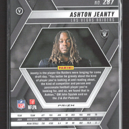 2025 Panini Mosaic Prizm Ashton Jeanty #287 RC Purple Reactive