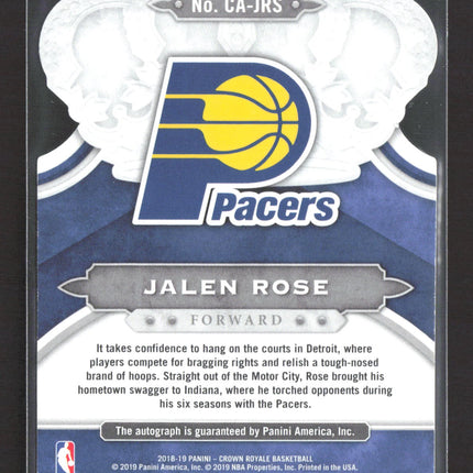 2019 Panini Crown Royale Jalen Rose #CA-JRS Gold Auto /10