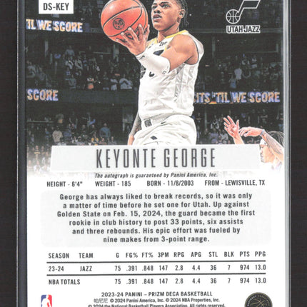 2024 Panini Prizm Deca Keyonte George #DS-KEY RC Silver Auto