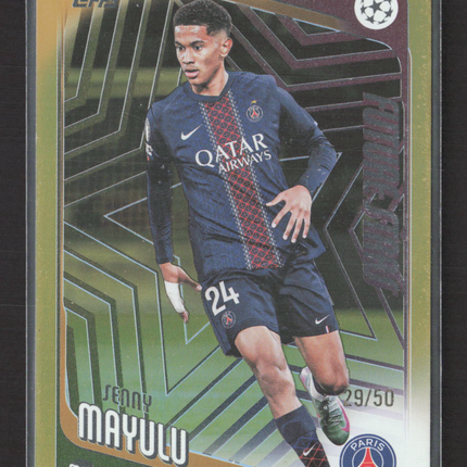 2026 Topps UEFA Champions League Senny Mayulu #22 Gold 29/50