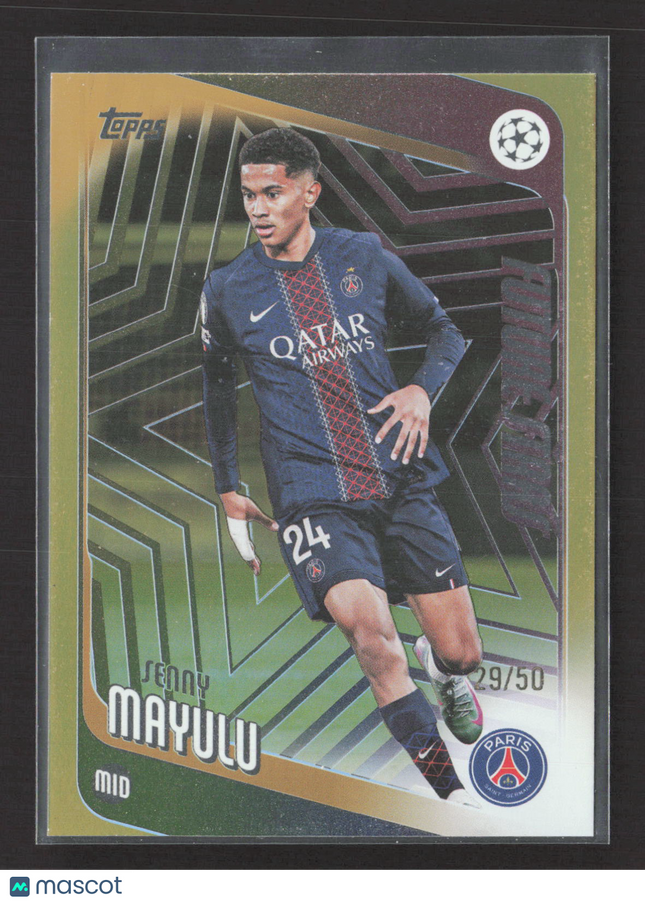 2026 Topps UEFA Champions League Senny Mayulu #22 Gold 29/50