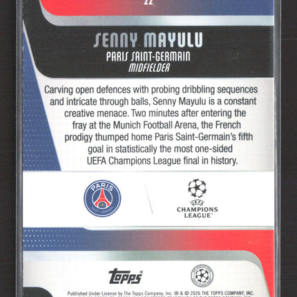 2026 Topps UEFA Champions League Senny Mayulu #22 Gold 29/50