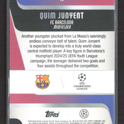 2026 Topps UEFA Champions League Quim Junyent #93 Blue RC 35/75