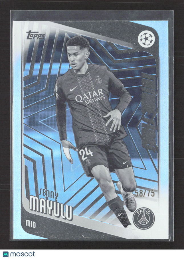 2026 Topps UEFA Champions League Black Senny Mayulu #22 Blue 58/75
