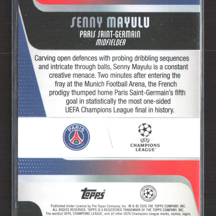 2026 Topps UEFA Champions League Black Senny Mayulu #22 Blue 58/75