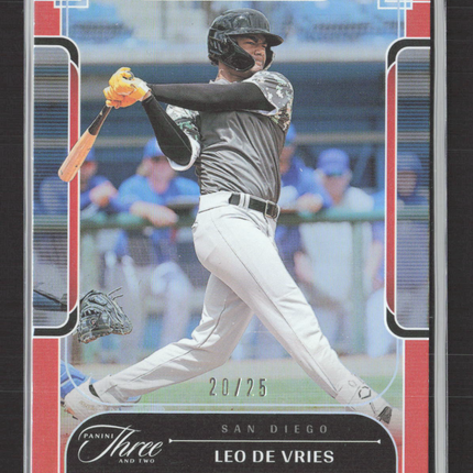2024 Panini Three and Two Baseball Leo De Vries #6 Red 20/25