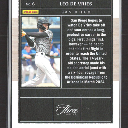 2024 Panini Three and Two Baseball Leo De Vries #6 Red 20/25