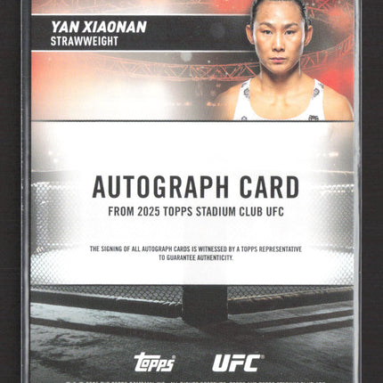 2025 Topps Stadium Club UFC Yan Xiaonan #BCA-YXN