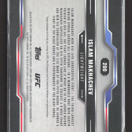2025 Topps Chrome UFC Islam Makhachev #200 Blue Sapphire