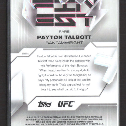 2025 Topps Finest UFC Payton Talbott #203 Rare RC