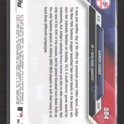 2024 Topps Now Aaron Judge #594 02/10 Red