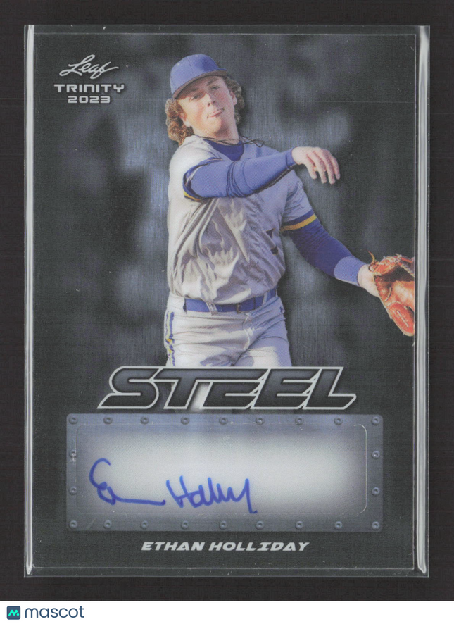 2023 Leaf Trinity Steel Ethan Holliday #S-EH1 4/5 Auto