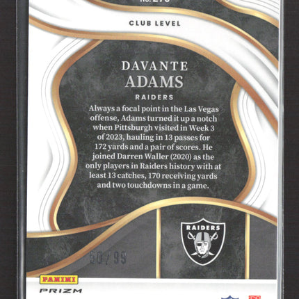 2024 Panini Select Prizm Davante Adams #279 Blue Club Level 50/99