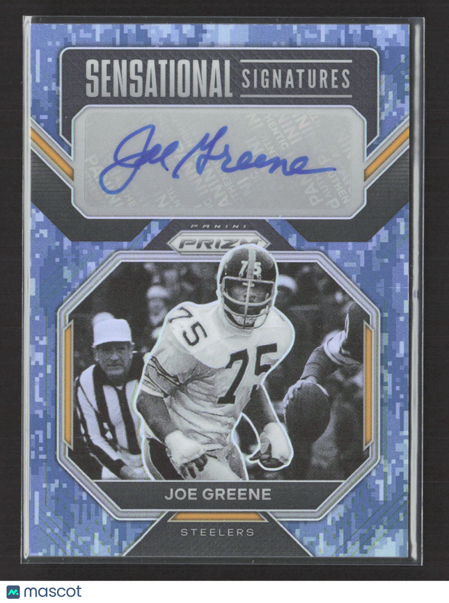 2022 Panini Prizm Sensational Signatures Joe Greene #SS-JG Blue Camo Auto /10