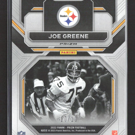 2022 Panini Prizm Sensational Signatures Joe Greene #SS-JG Blue Camo Auto /10