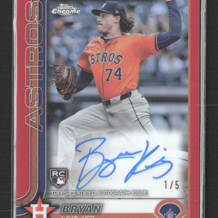 2025 Topps Chrome Bryan King #RA-BK Red Refractor 1/5 RC Auto