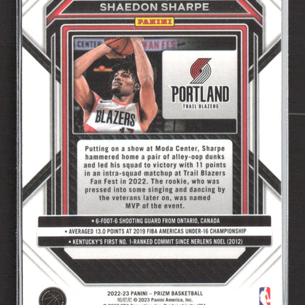 2023 Panini Prizm Shaedon Sharpe #250 RC