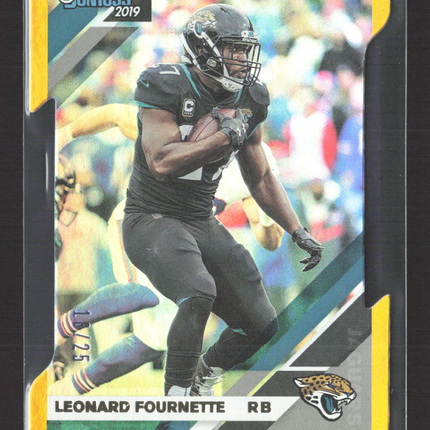 2019 Panini Donruss Leonard Fournette #128 Press Proof Yellow 18/25