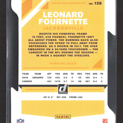 2019 Panini Donruss Leonard Fournette #128 Press Proof Yellow 18/25