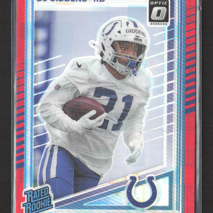 2025 Panini Donruss Optic Prizm DJ Giddens #364 Red Pandora