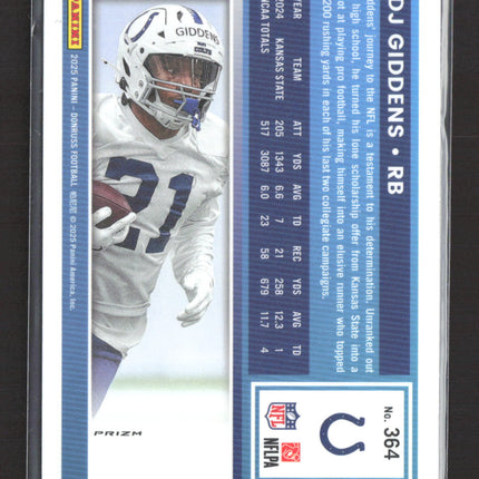 2025 Panini Donruss Optic Prizm DJ Giddens #364 Red Pandora