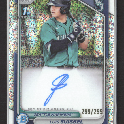 2024 Topps Bowman Chrome Luis Suisbel #CPA-LS Speckle Refractor 1st Auto 299/299