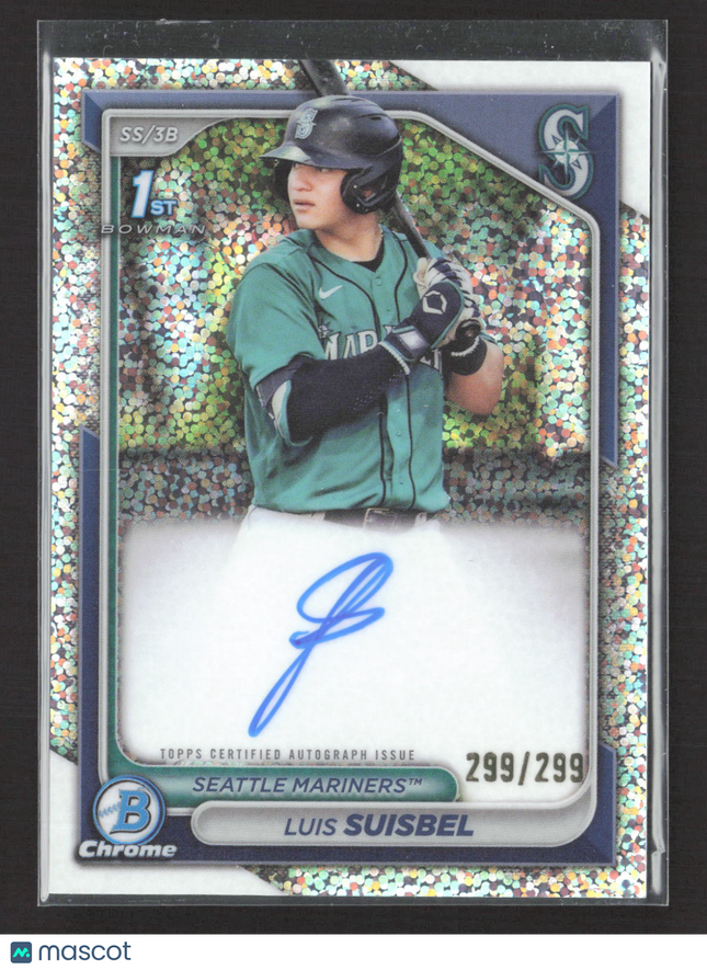 2024 Topps Bowman Chrome Luis Suisbel #CPA-LS Speckle Refractor 1st Auto 299/299