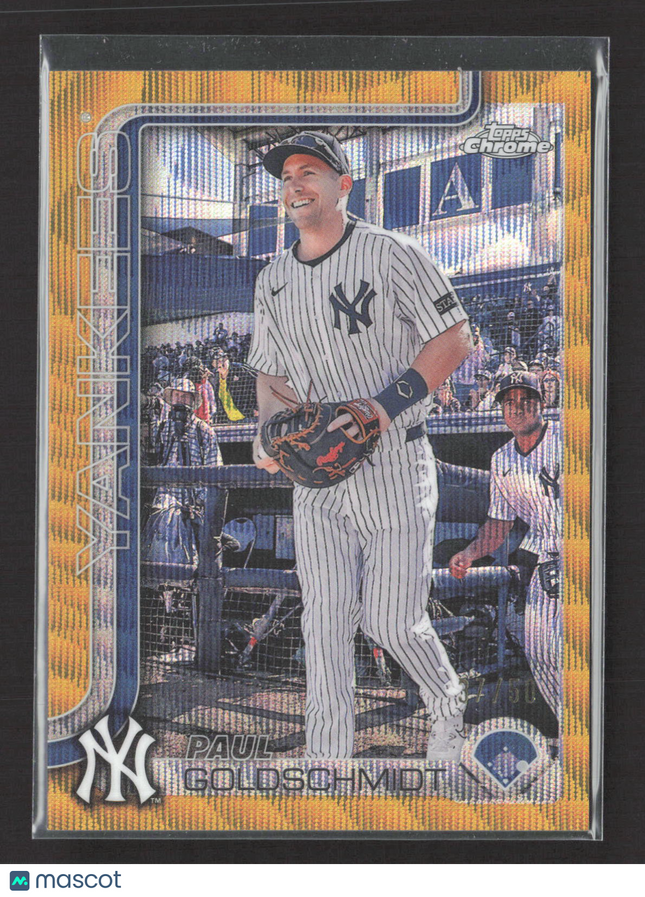 2025 Topps Chrome Paul Goldschmidt #168 Gold Wave Refractor 37/50