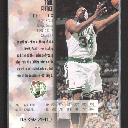 1999 Upper Deck Black Diamond Diamond Futures Paul Pierce #101 0339/2500