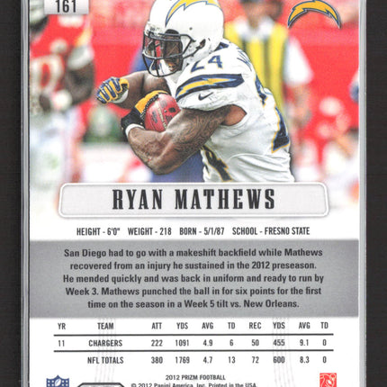 2012 Panini Prizm Ryan Mathews #161 Green