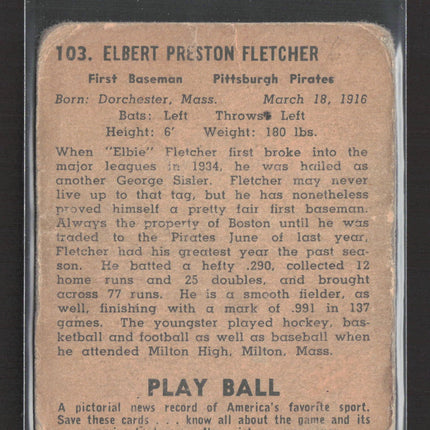 1940 Play Ball Gum, Inc. Elbie Elbert Preston Fletcher #103