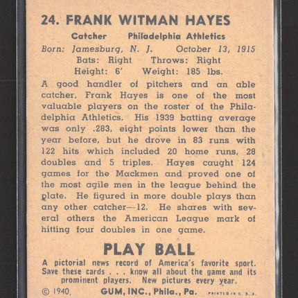 1940 Play Ball Gum, Inc. Frank Hayes #24