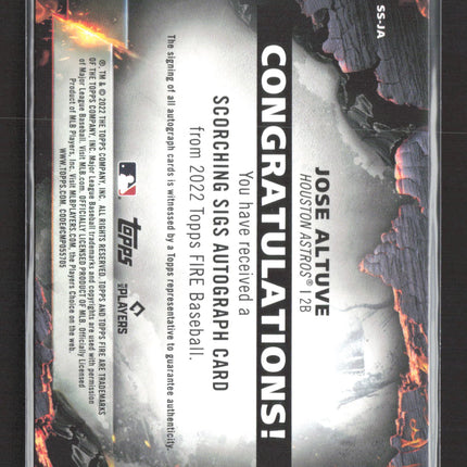2022 Topps Fire Jose Altuve #SS-JA Scorching Sigs Autograph