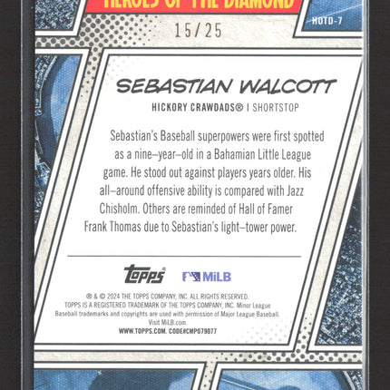 2024 Topps Heroes of the Diamond Sebastian Walcott #HOTD-7 Orange 15/25