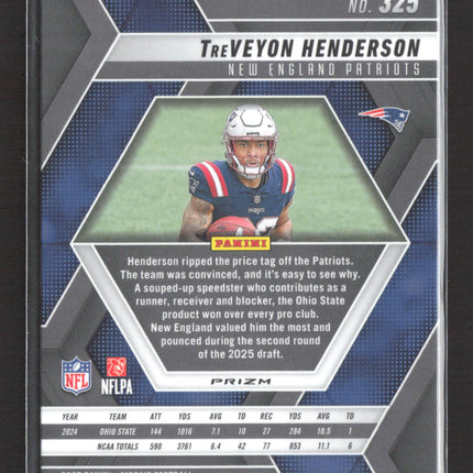 2025 Panini Mosaic Prizm TreVeyon Henderson #325 RC