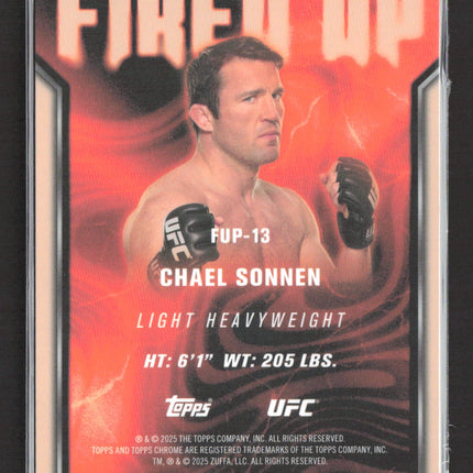 2025 Topps Chrome UFC Fired Up Chael Sonnen #FUP-13 Gold /50